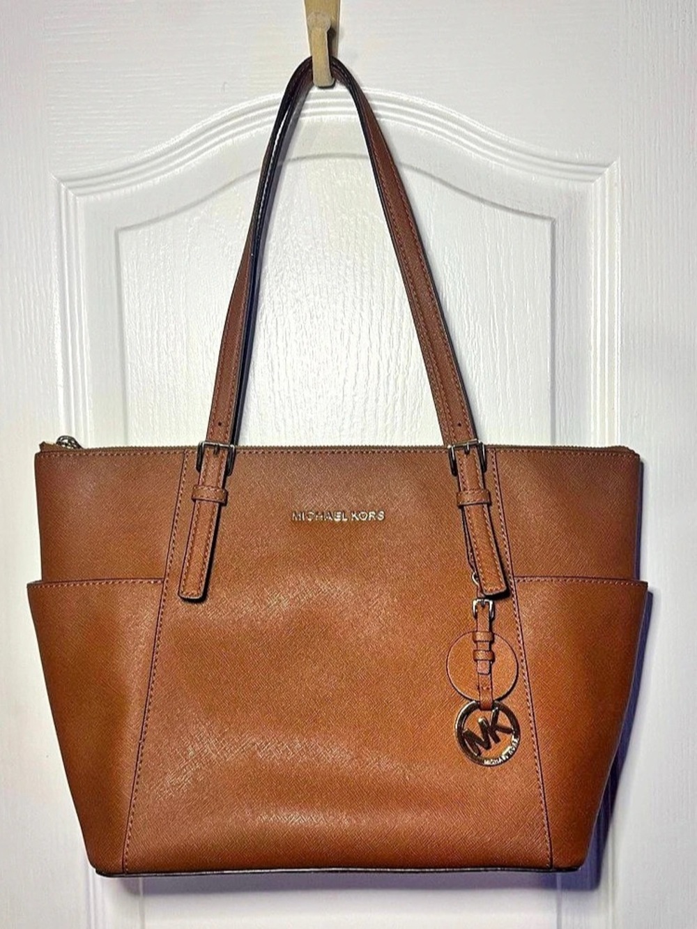 Michael Kors Voyager Medium Saffiano Leather Tote Bag Brown